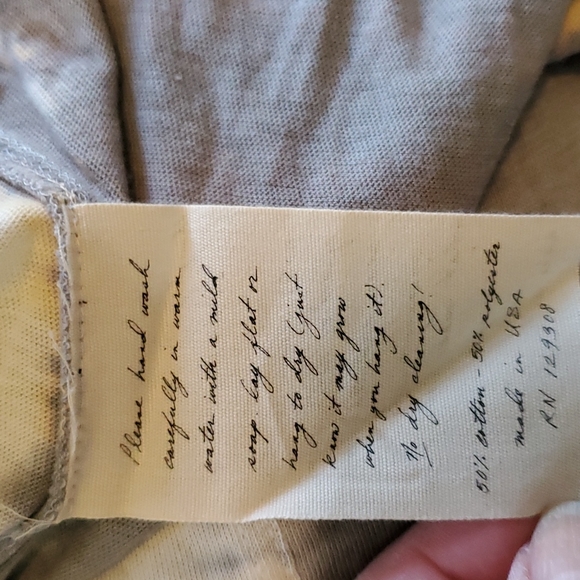 NWT Raquel Allegra Gray and Yellow Long Sleeve Top - Picture 9 of 11